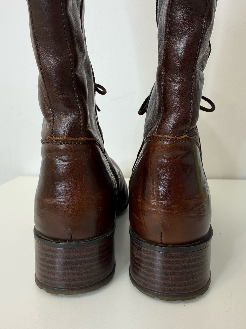 B.O.C. Born Concept Brown Leather Military Style Knee High Boot Women's Size 9 - Picture 6 of 15